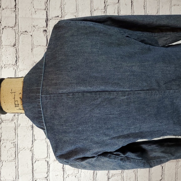 DKNYpure Dark Blue Denim Jean Jacket/Blazer Size 6 EUC - Picture 9 of 12